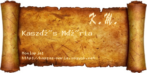 Kaszás Mária névjegykártya